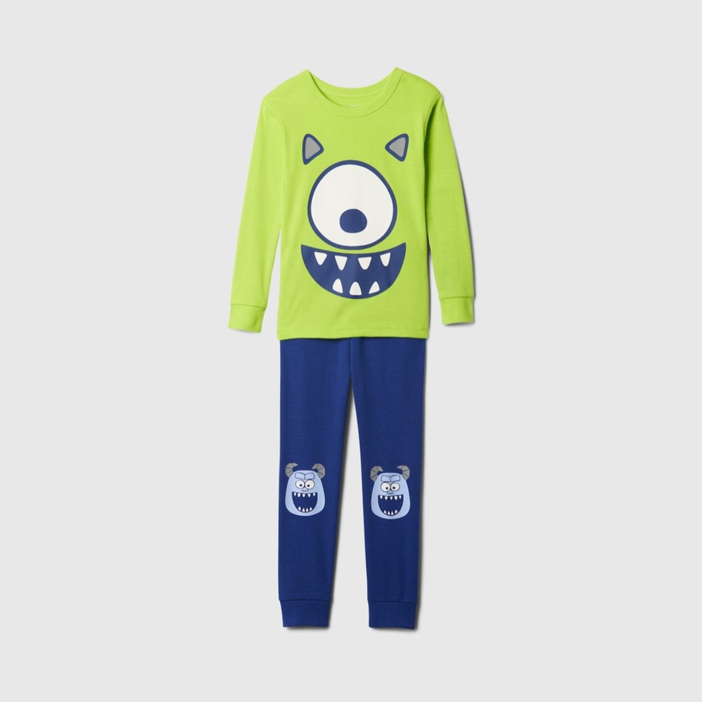 Baby Gap Disney Pixar Monsters Inc Mike Wazowski Sully Pajama Set